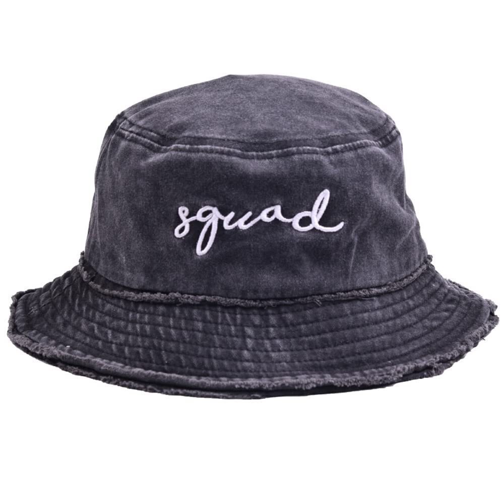 6681 Bachelorette Bucket Hat For Bride Squad Distressed Embroidered Sun Hat